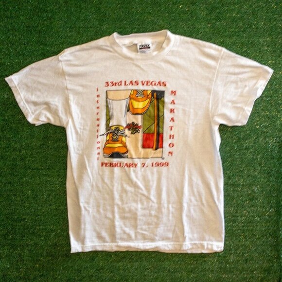 VINTAGE LAS VEGAS INTERNATIONAL MARATHON 1999 MENS T-SHIRT RETRO GRAPHIC SIZE M - Picture 5 of 5